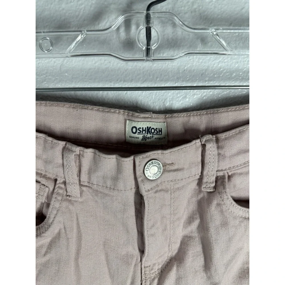OshKosh B'gosh Pants Girls 14 Pink Cropped Twill Raw Hem Casual Chinos‎
